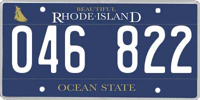 RI license plate 046822