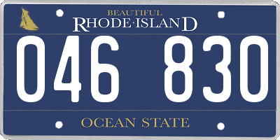 RI license plate 046830