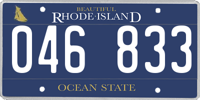 RI license plate 046833