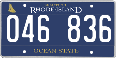 RI license plate 046836