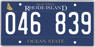 RI license plate 046839