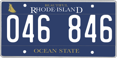 RI license plate 046846