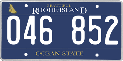 RI license plate 046852