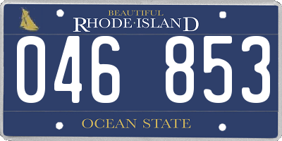 RI license plate 046853
