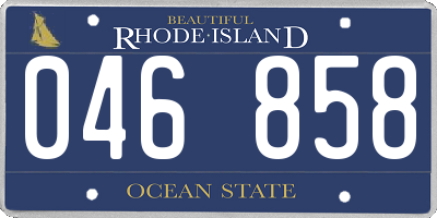 RI license plate 046858