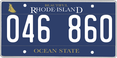 RI license plate 046860