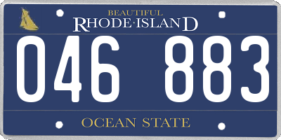 RI license plate 046883