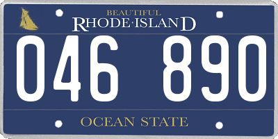 RI license plate 046890