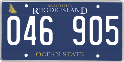 RI license plate 046905