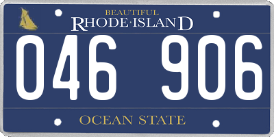 RI license plate 046906