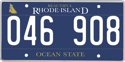 RI license plate 046908