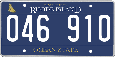RI license plate 046910
