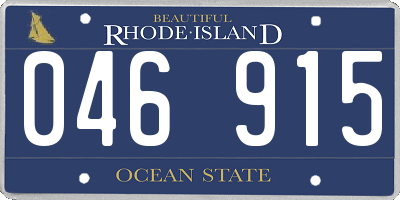 RI license plate 046915