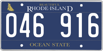 RI license plate 046916