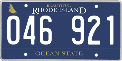 RI license plate 046921