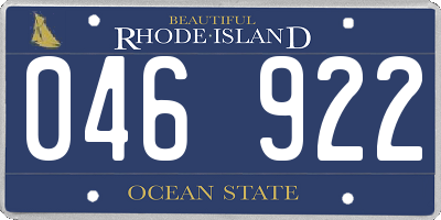 RI license plate 046922