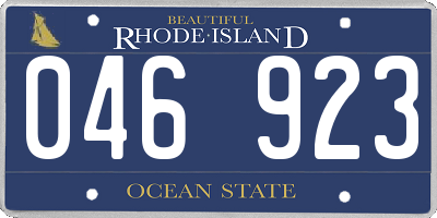 RI license plate 046923