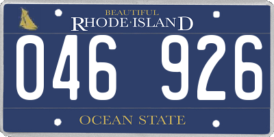 RI license plate 046926
