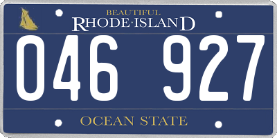 RI license plate 046927