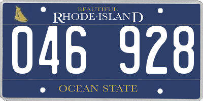 RI license plate 046928