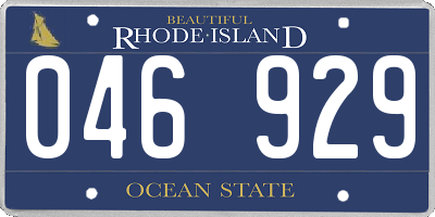 RI license plate 046929