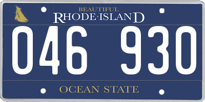 RI license plate 046930