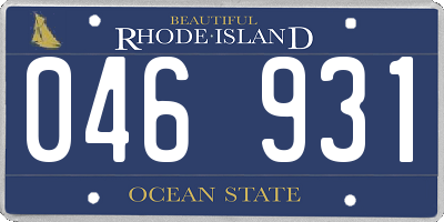 RI license plate 046931