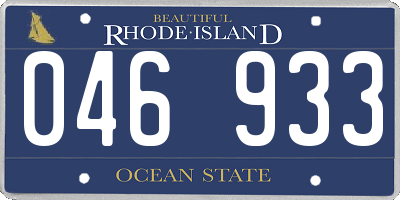 RI license plate 046933