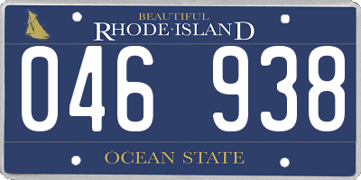 RI license plate 046938