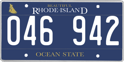 RI license plate 046942