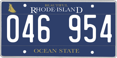 RI license plate 046954