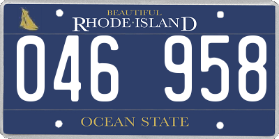 RI license plate 046958