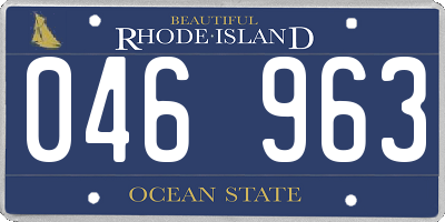 RI license plate 046963