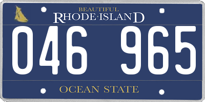 RI license plate 046965