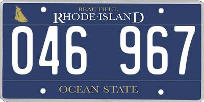 RI license plate 046967