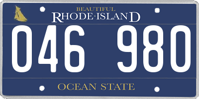 RI license plate 046980