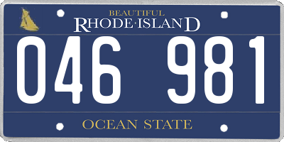 RI license plate 046981