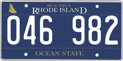 RI license plate 046982
