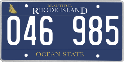 RI license plate 046985