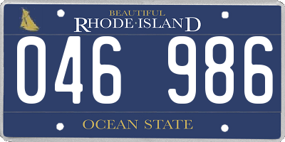 RI license plate 046986