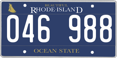 RI license plate 046988