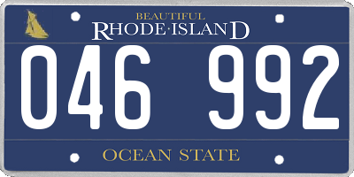 RI license plate 046992