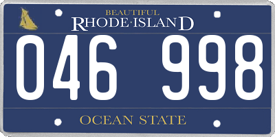 RI license plate 046998