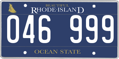 RI license plate 046999