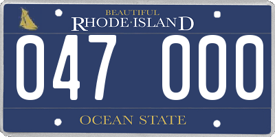 RI license plate 047000