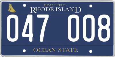 RI license plate 047008