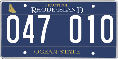 RI license plate 047010