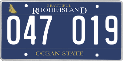 RI license plate 047019