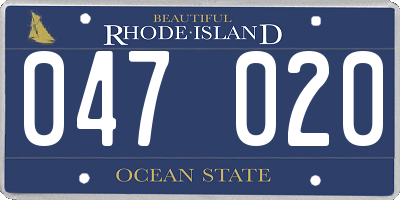 RI license plate 047020