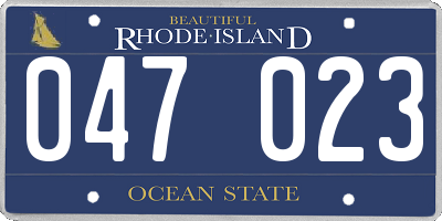 RI license plate 047023